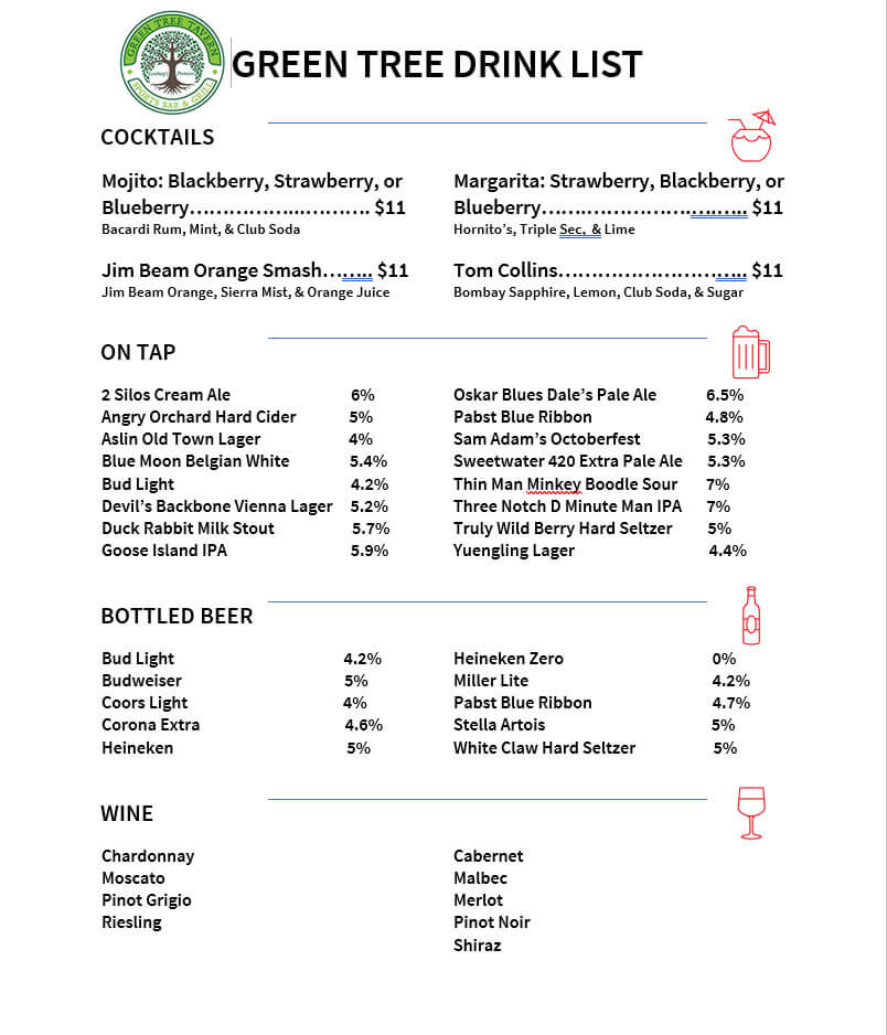 OUR MENU Green Tree Tavern