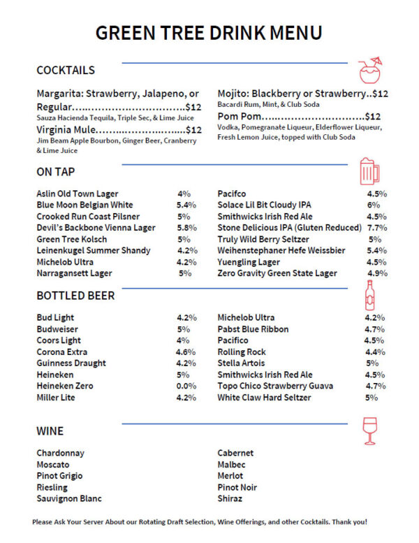 MENU Green Tree Tavern