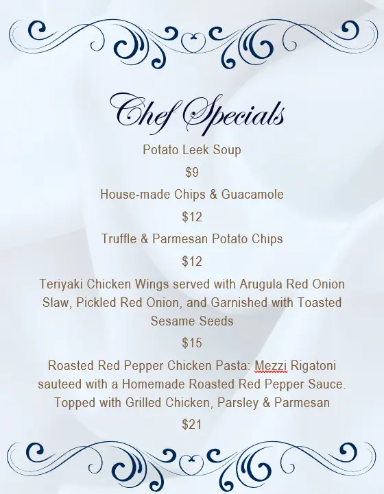MENUS - Green Tree Tavern